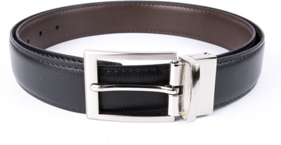 Leather Hub Men Formal Black, Brown Synthetic Reversible Belt