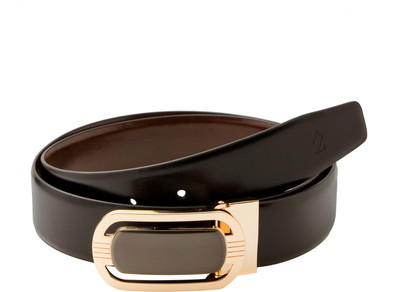 Zebru Men Formal Black Genuine Leather Reversible Belt