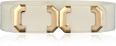 Calvino Women Casual, Formal White Artificial Leather Belt