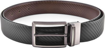 Buckle Up Men Formal Black Genuine Leather Reversible Belt