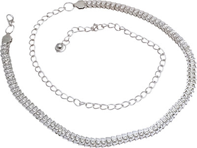Super Drool Women Evening Silver Metal Belt