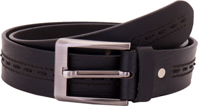 Valbone Men Casual Black Genuine Leather Belt