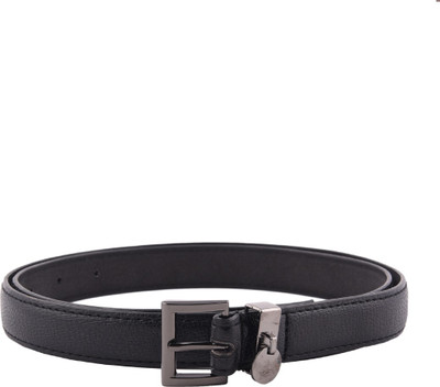 Buckle Up Women Casual Black Artificial Leather Belt