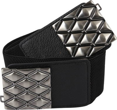 Alvaro Women Casual Black Canvas Belt