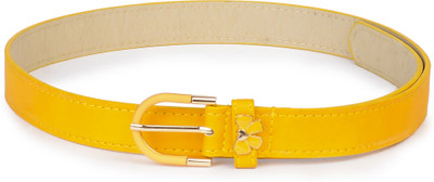Buckle Up Women Yellow Artificial Leather Belt
