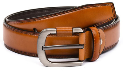 Buckle Up Men Formal Tan Artificial Leather Belt
