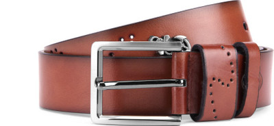 Swiss Design Men Tan Genuine Leather Belt