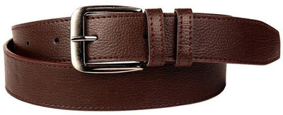 Whay Men Brown Artificial Leather Belt, Black