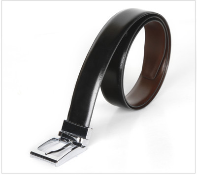 Kara Men Formal Brown, Black Genuine Leather Reversible Belt, Black;brown
