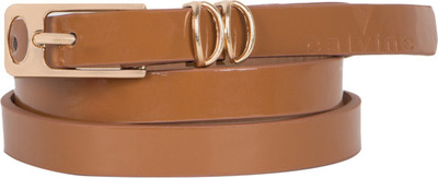 Calvino Women Casual, Formal Brown Artificial Leather Belt