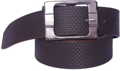 OODI Men Brown Artificial Leather Belt, Dark brown