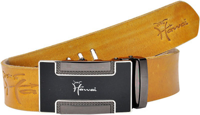 Hawai Men Casual, Formal Yellow Genuine Leather Belt