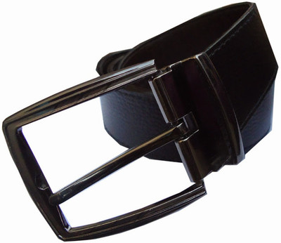 MMS Men Formal Black Genuine Leather Belt