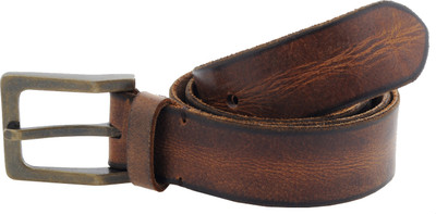 tZaro Men Casual Tan Metal, Genuine Leather Belt