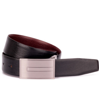 OHM New York Men Formal Black Genuine Leather Reversible Belt