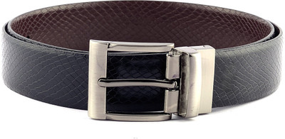 Buckle Up Men Formal Black Genuine Leather Reversible Belt