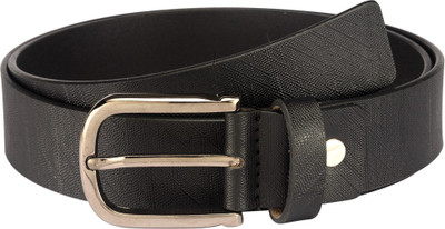 Contrast Men Formal Black Genuine Leather Belt, Black-09