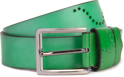 Swiss Design Men Green Genuine Leather Belt