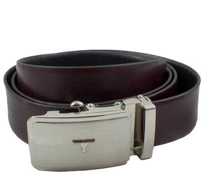 Bulchee Men Casual Black, Brown Genuine Leather Belt, Black;burgundy