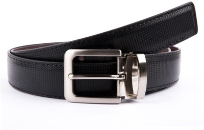 Hugo Broun Men Black, Brown Genuine Leather Belt