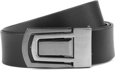 Swiss Design Men Black Genuine Leather Reversible Belt