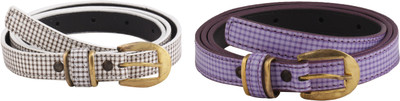 SRS Women Casual Purple, White Artificial Leather Belt, Purple-white-120
SRS Women Casual Purple, White Artificial Leather Belt, Purple-white-120