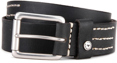 Fastrack Men Black Genuine Leather Belt