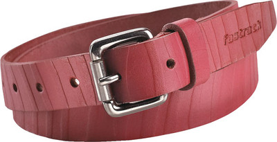 Fastrack Women Casual Red Metal, Genuine Leather Belt