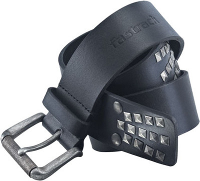Fastrack Men Black Genuine Leather Belt
