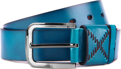 Swiss Design Men Blue Genuine Leather Belt