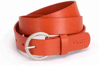 Viari Women Casual Orange Genuine Leather Belt, Orange-02
