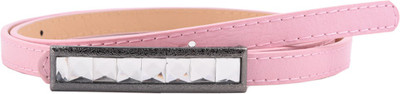 Buckle Up Women Casual Pink Artificial Leather Belt