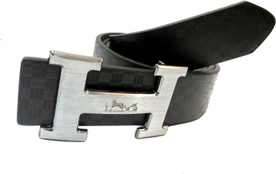 Mode Boys Casual, Formal Black Genuine Leather Belt, Black-093