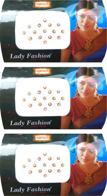 Lady Fashion Amarpali Crystals 2112201607 Forehead White Bindis(Stone)