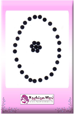 Fashion Max Mini Full Moon Traditional Forehead Black Bindis(Everyday use)