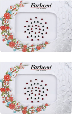 Farheen Crystal Forehead Green, Maroon Bindis(Fancy Design)