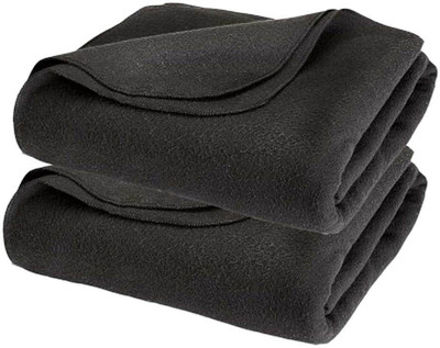 Aazos Plain Coral Blanket(Microfiber, Grey