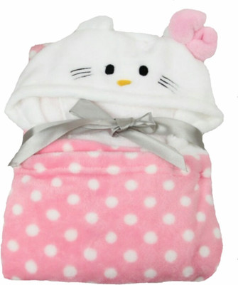 Brandonn Abstract Hooded Baby Blanket(Microfiber, Pink