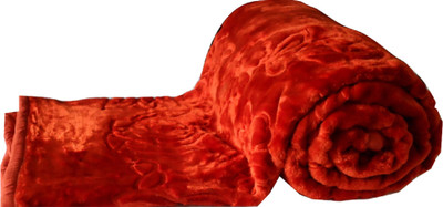 Snuggle Floral Mink Blanket(Microfiber, Orange