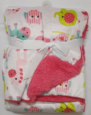 Adore Printed Crib Baby Blanket(Microfiber, Pink