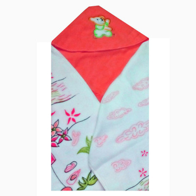 Baby Basics Cartoon Hooded Baby Blanket(Polyester, Orange