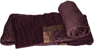 Kaarigar Floral Single Comforter(Microfiber, Brown)