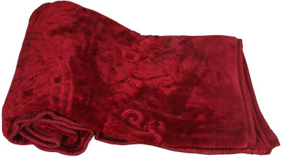Fab Ferns Plain Mink Blanket(Microfiber, Maroon