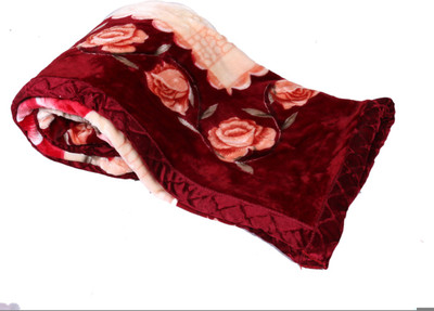 IndiWeaves Floral Mink Blanket(Microfiber, Brown