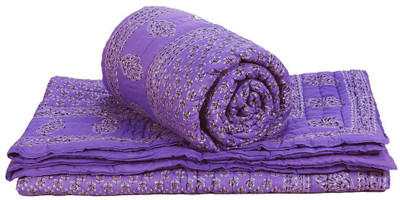 Kaarigar Printed Single Comforter(Microfiber, Blue)