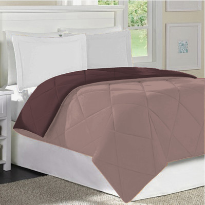 Home Bee USA Plain Comforter(Microfiber, Brown Beige