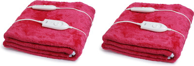 EXPRESSIONS Plain Electric Blanket(Polyester, Pink