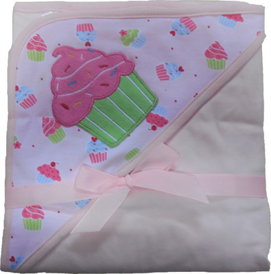 BornBabyKids Printed Hooded Baby Blanket(Microfiber, Pink