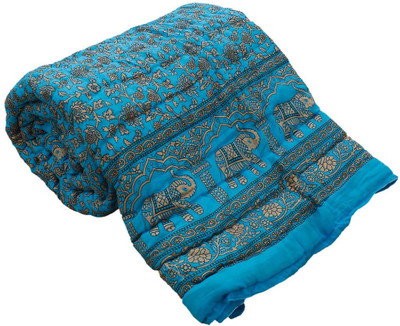 Halowishes Animal Single Comforter(Cotton, Sky Blue)