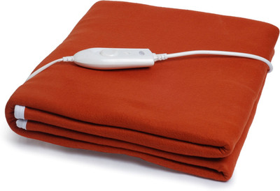 Expressions Plain Electric Blanket(Polyester, Orange